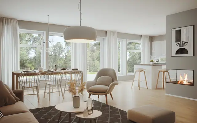 Fra boligene er det kort vei til sentrum, sykehuset Levanger og Magneten. Illustrasjon, avvik vil forekomme.