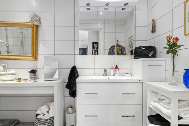 Romslig baderom på 6,5 m².