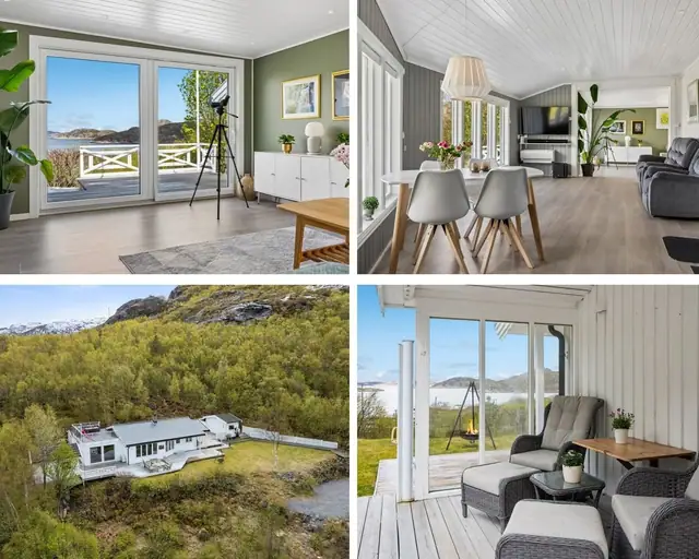 Flott fritidseiendom med fantastisk utsikt & gode solforhold! Herlig takterrasse & nærhet til fine badeplasser!